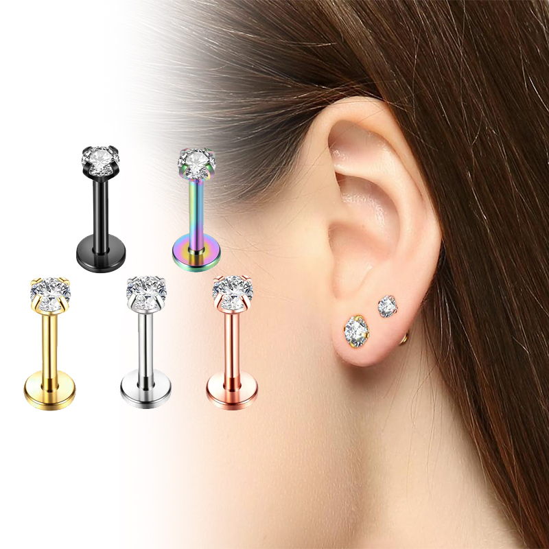 Body Jewelry Titanium - Orecchini a perno in titanio 16G