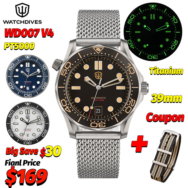 Body Jewelry Titanium - Watchdives Wd007 V4 39Mm NTTD Orologio