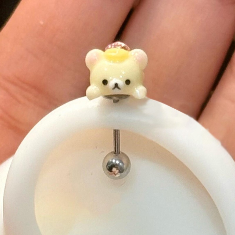 Body Jewelry Titanium - Orecchini a perno Kawaii Rilakkuma in