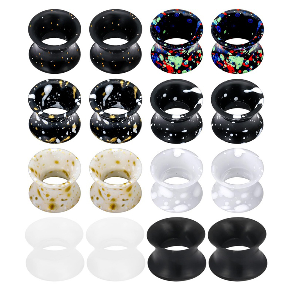 Body Jewelry Gauge Sizes - Silicone orecchiometri Tunnel spine per orecchie
