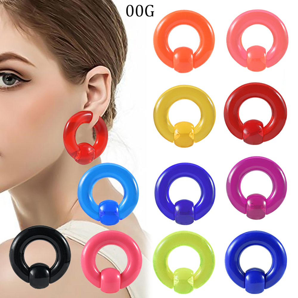 Body Jewelry Gauge Sizes - 2/1PCS Acrilico Colorato BCR Grande di
