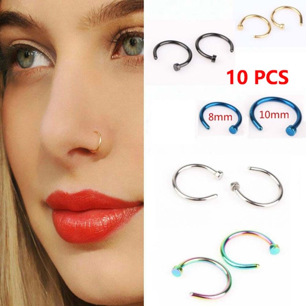 Body Jewelry And Earrings - 10 Pezzi di Orecchini a Cerchio