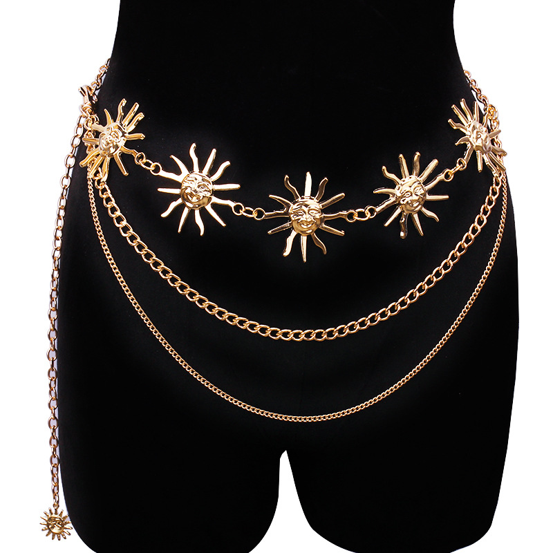 Body Jewelry Waist - Grosso multistrato punk gotico luna sole