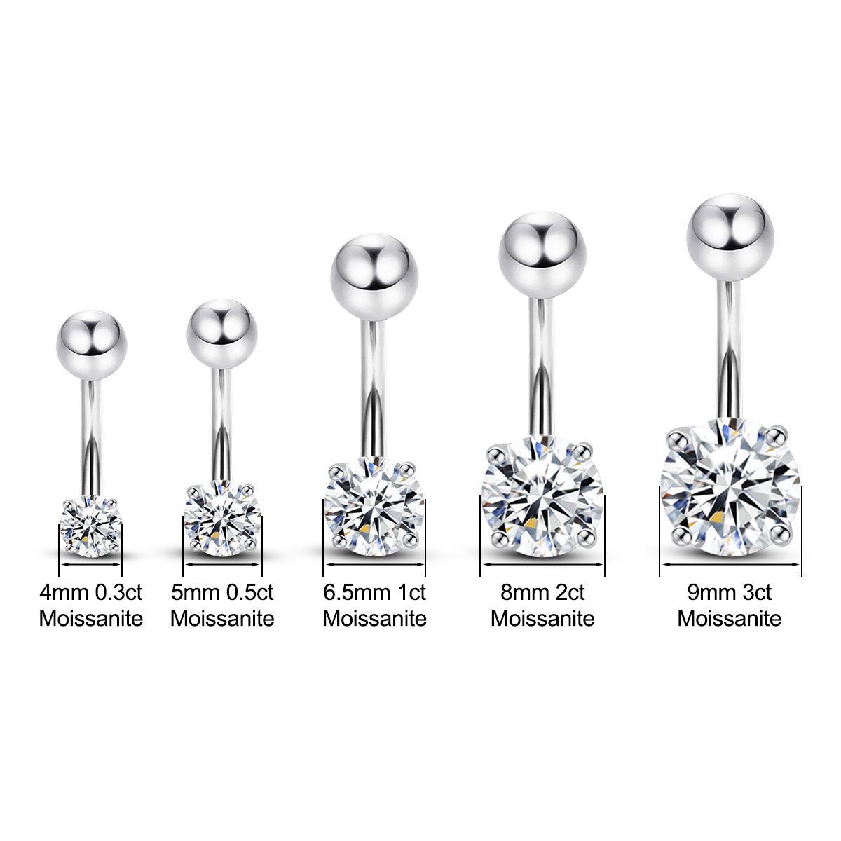 Body Jewelry On Sale - Szjinao Piercing all'ombelico Moissanite da 0,3