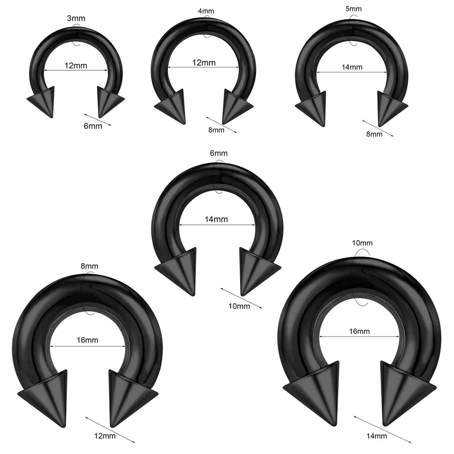 1/2 Pezzi Anello per Naso/Sept - Body Jewelry Gauge Sizes recensione e prezzo